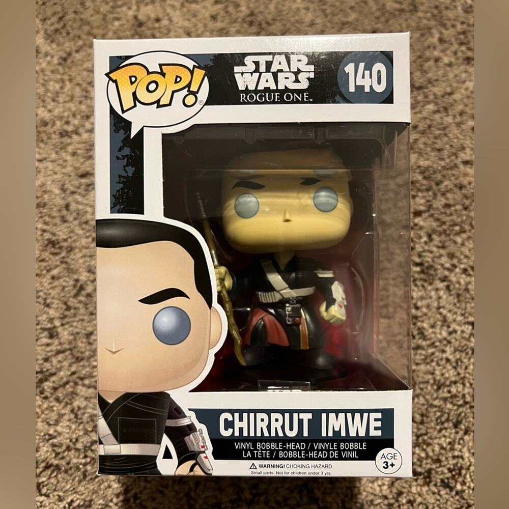 Funko Pop Star Wars Rogue One Chirrut Imwe #140 Vinyl Bobble Head NIB Disney
